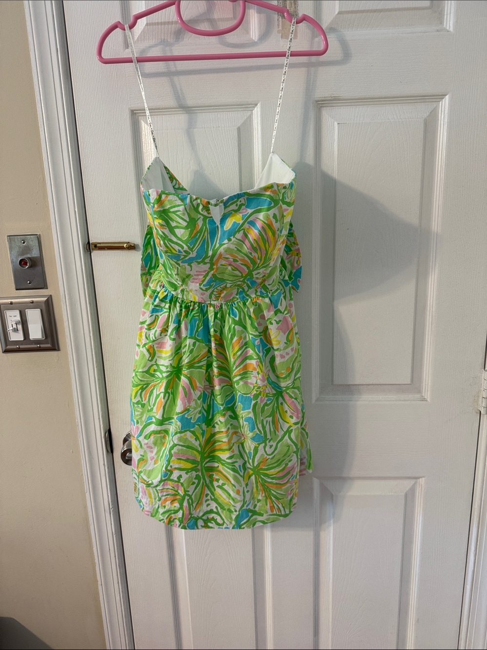 Lilly Pulitzer Tropical Leaf Print Sundress in Green, Blue & Pink size 4